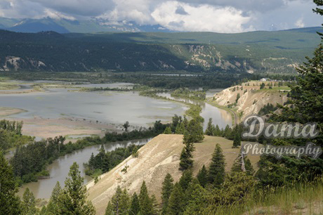 Panoramic view of Columbia Wetlands in the Columbia Valley region, British Columbia, Canada