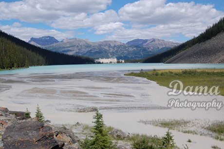 Rock flour carried into the lake by melt-water from the glacier, Lake Louise, Alberta, Canada