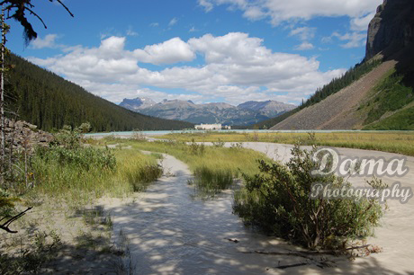 Rock flour carried into the lake by melt-water from the glacier, Lake Louise, Alberta, Canada