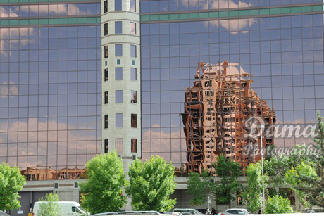 Reflection of  a Calgary downtown building, Alberta, Canada